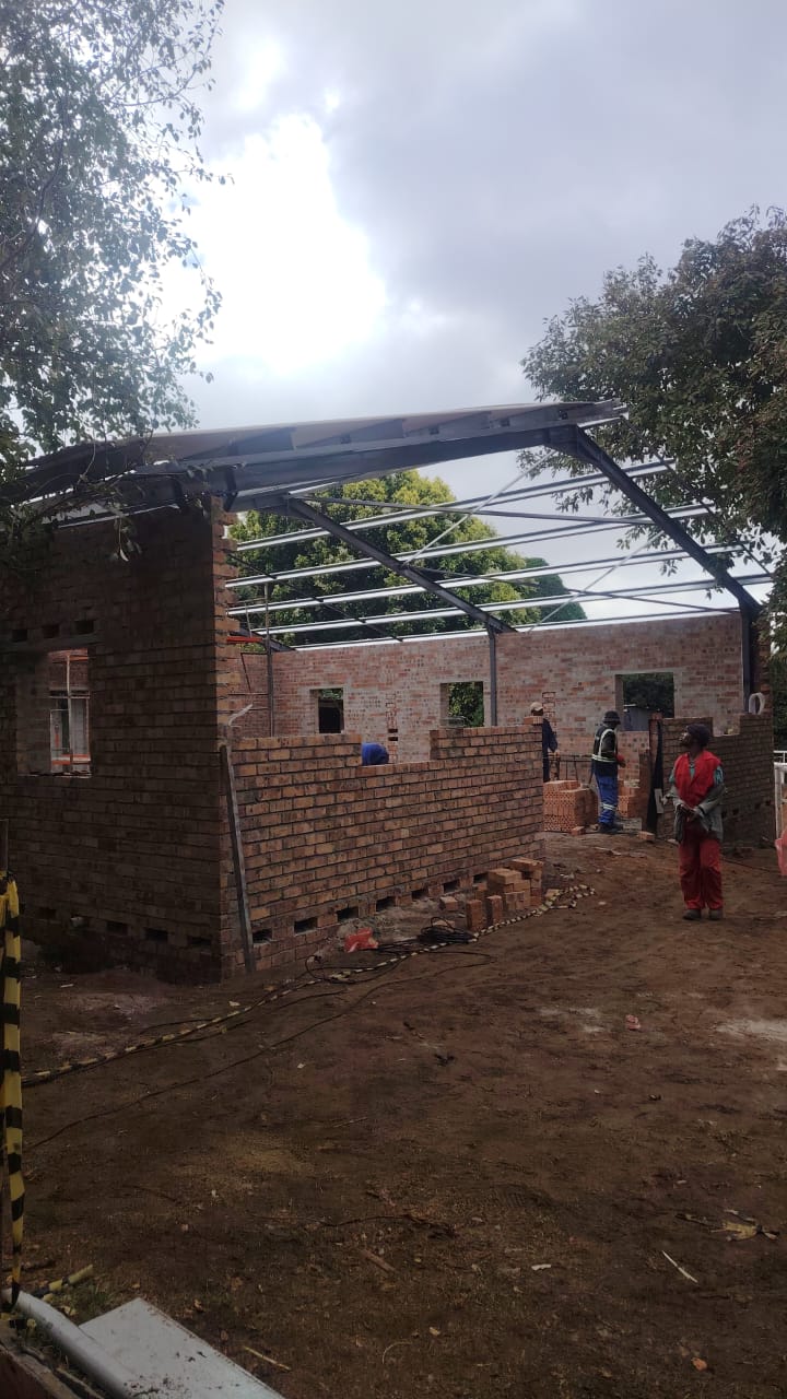 Bricklaying in progress