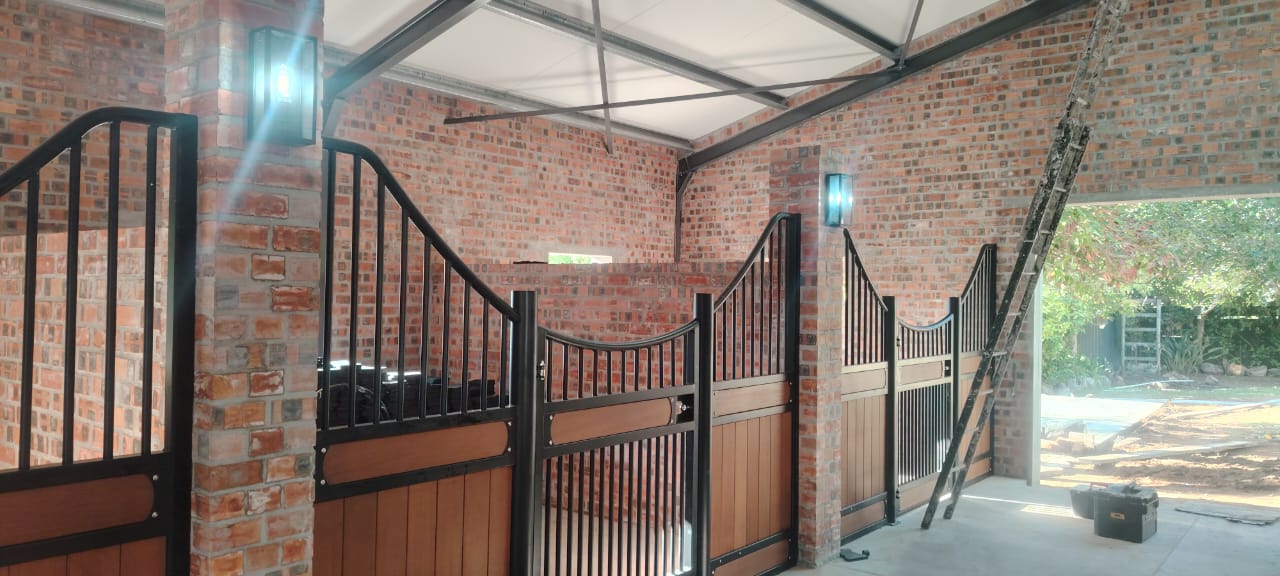 Completed horse stables interior